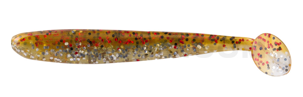 Bass Shad 3“ (ca. 9 cm) klar silber Glitter / olivebraun-Glitter