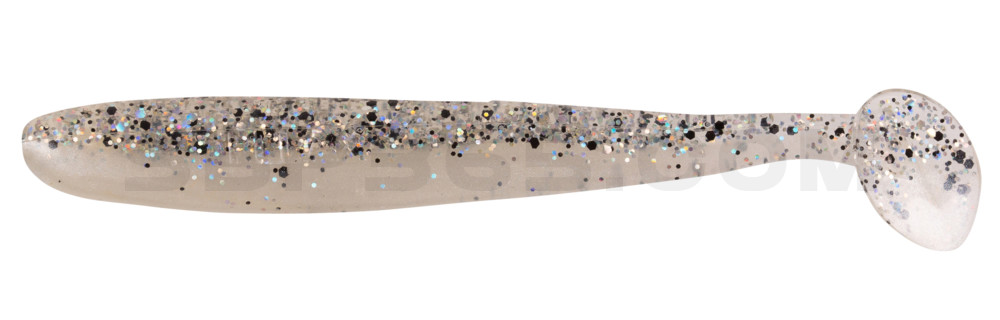 Bass Shad 3“ (ca. 9 cm) perlweiss / klar salt´n pepper Glitter