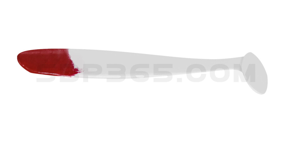 Bass Shad 3“ (ca. 9 cm) reinweiss / red painted head