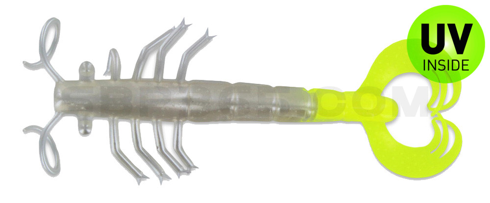 BBB Shrimp 4" (ca. 11cm) pearl / chartreuse tail