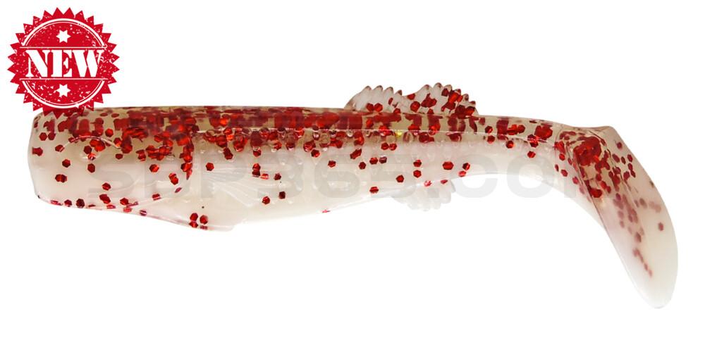 California 3" (ca. 8,0 cm) reinweiß / klar-rot Glitter