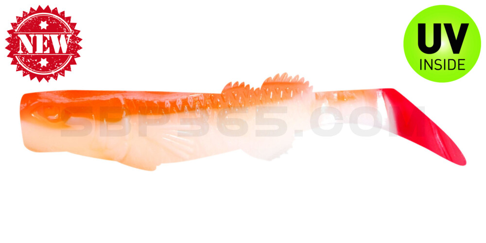 California 4" (ca. 11,0 cm) reinweiss / orange / red tail