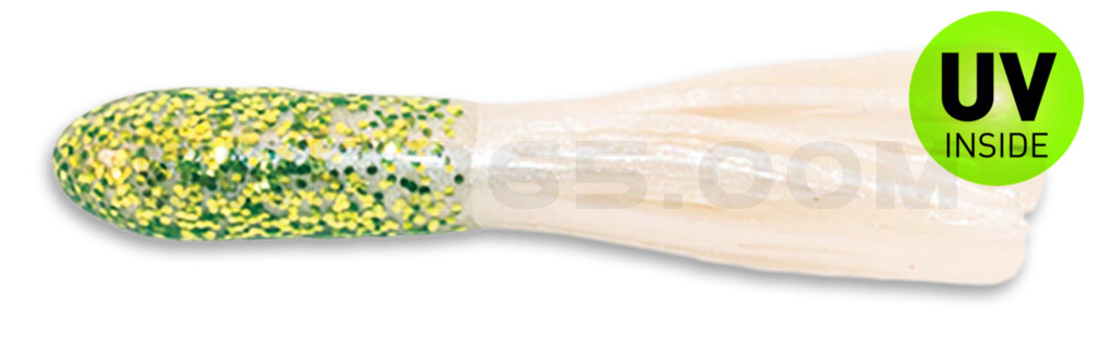 Crappie Tube 1.75" (ca. 4,5 cm) im Zip Bag Chartreuse Glitter/Pearl