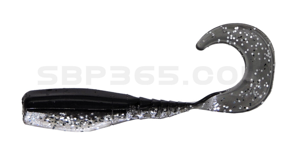 Curly Tail Crappie Minnow 2"  (ca. 5 cm) im Zip Bag Black Sparkle