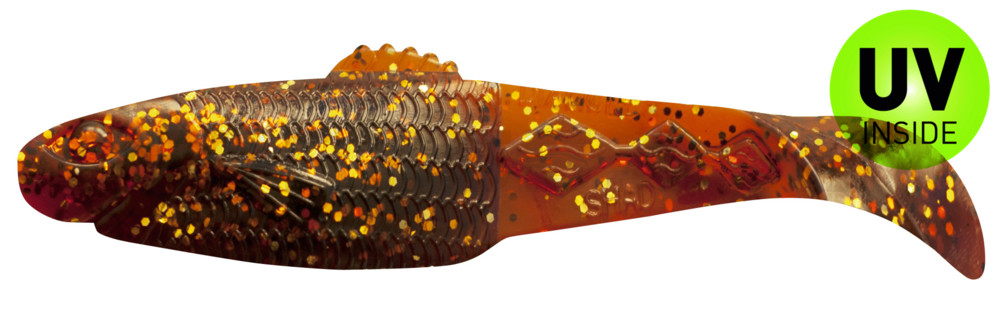 Diamond-Shad 2,5" (ca. 7,0 cm) motoroil-gold-Glitter