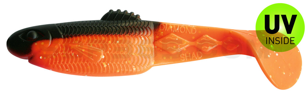 Diamond-Shad 2,5" (ca. 7,0 cm) orange-Glitter / schwarz