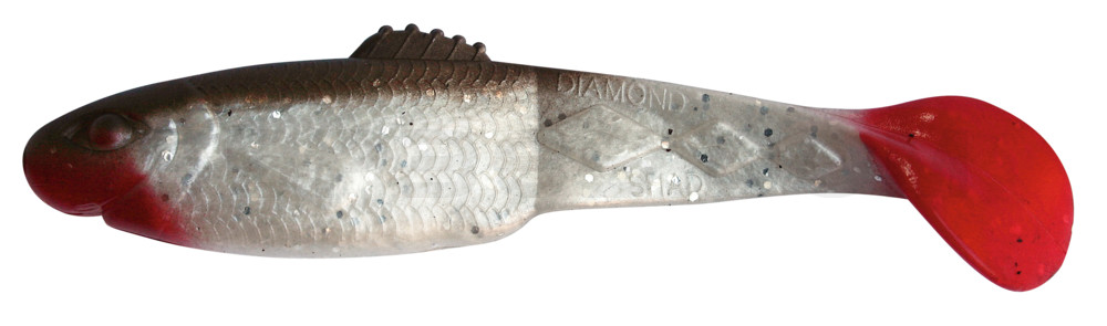 Diamond-Shad 2,5" (ca. 7,0 cm) perlweiss-Glitter / braun
