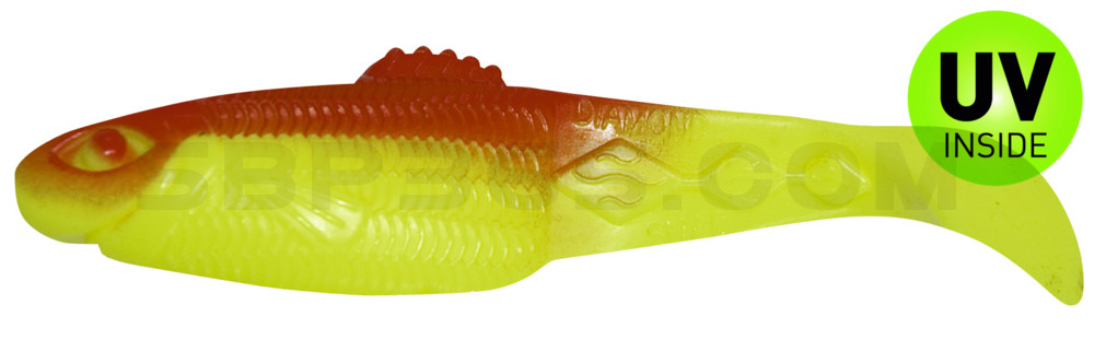 Diamond Shad 5" (ca. 13,5 cm) fluogelb / rot