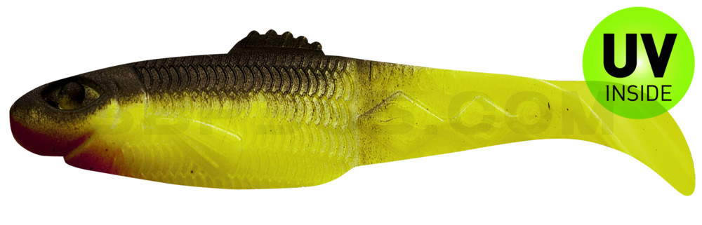Diamond Shad 5" (ca. 13,5 cm) perlgrün / schwarz