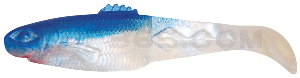Diamond Shad 5" (ca. 13,5 cm) perlweiss / blau