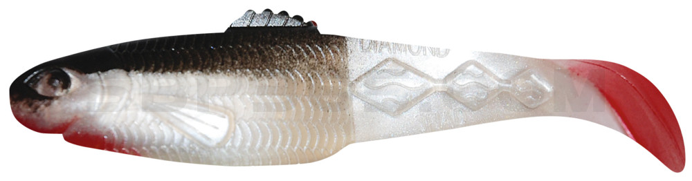 Diamond Shad 5" (ca. 13,5 cm) perlweiss / schwarz
