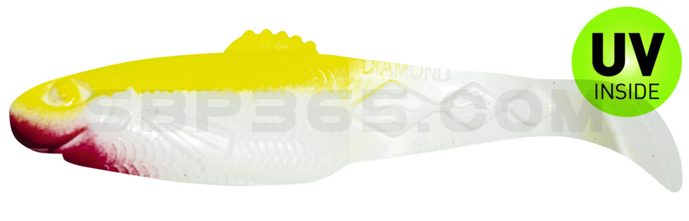 Diamond Shad 5" (ca. 13,5 cm) reinweiss / fluogelb