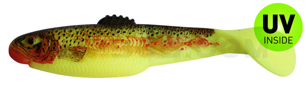 Diamond Shad NATURE 3,5" (ca. 10,0 cm) fluogelb / Bachforelle
