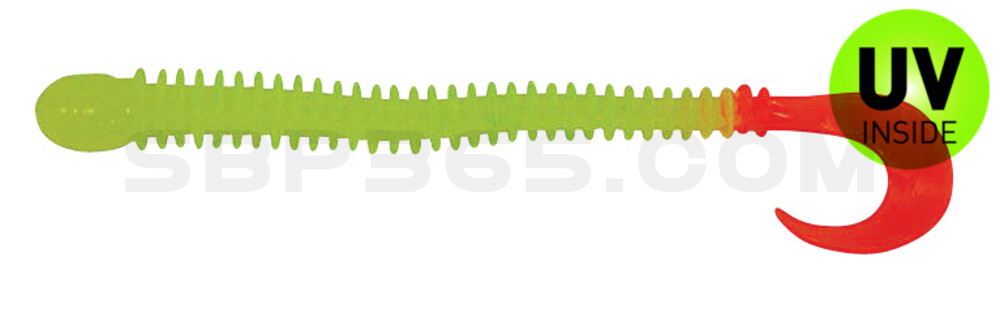 Drop Shot Ringer Worm 4" (ca. 10,5 cm) Chartreuse Orange Tail