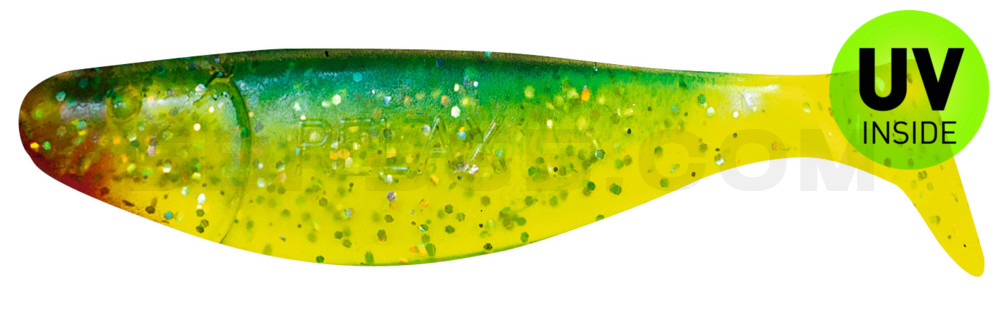 Jankes 2,75" (ca. 7,5 cm) grün(chartreuse)-Glitter / blau