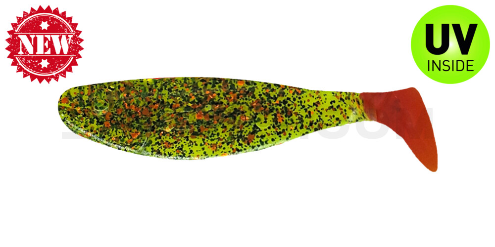 Jankes 2" (ca. 4,5 cm) watermelon-glitter / red tail