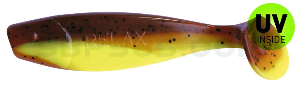 Jankes 4" (ca. 11,0 cm) fluogelb  / olivebraun-Glitter