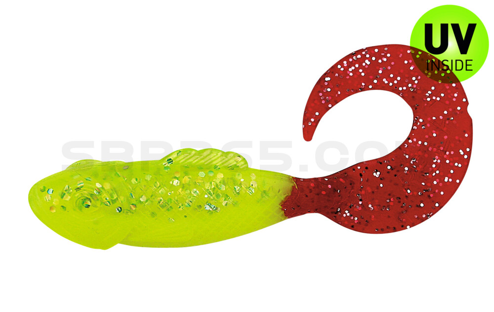 KILLER-GRUB 07cm fluogelb/fluogrün-Glitter