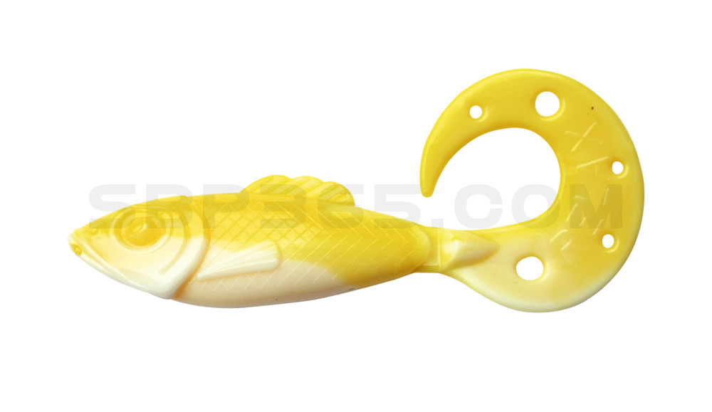 Killer Grub 4" (ca. 12,0 cm) reinweiss / gelb