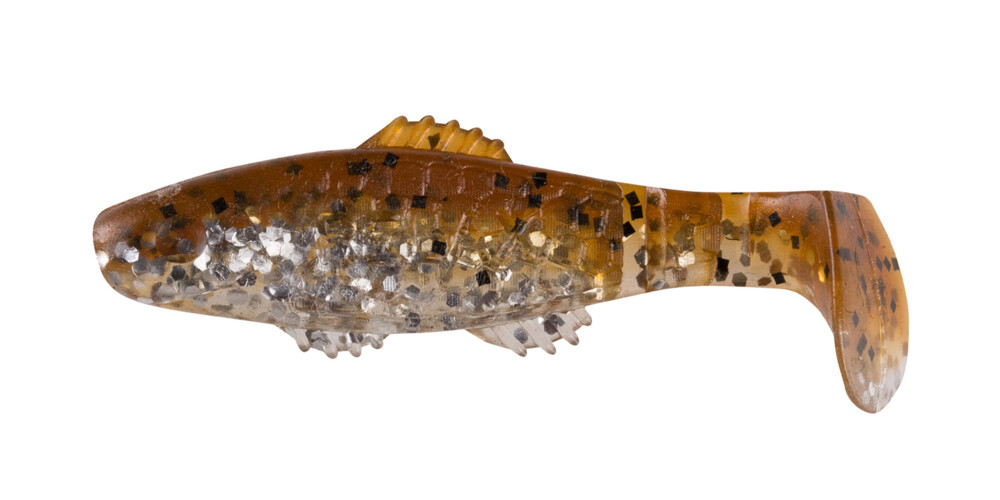 Killer Shad 2" (ca. 5,0 cm) klar silber Glitter / olivebraun-Glitter