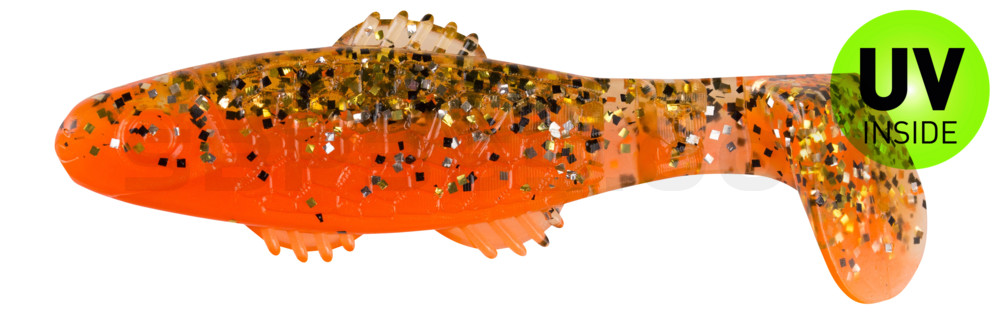 Killer Shad 3" (ca. 8,0 cm) orange / klar gold,schwarz Glitter