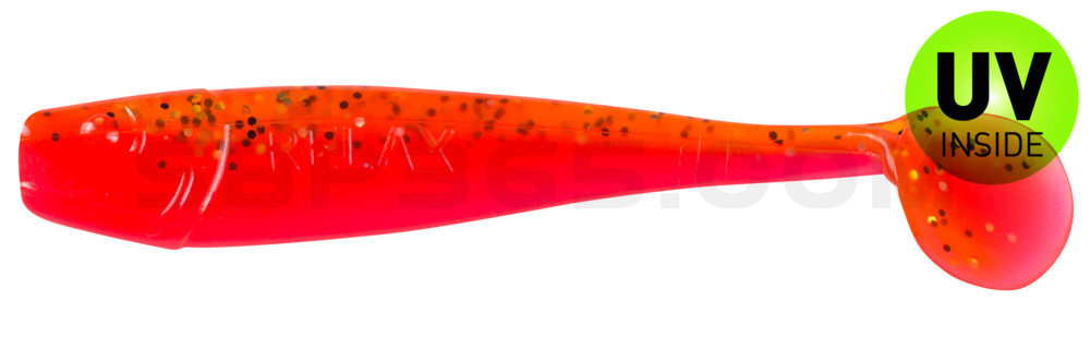 King-Shad 3" (ca. 8,0 cm) feuerrot / rootbeer Glitter