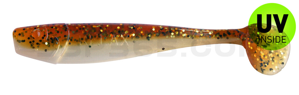 King-Shad 3" (ca. 8,0 cm) goldperl / motoroil Glitter