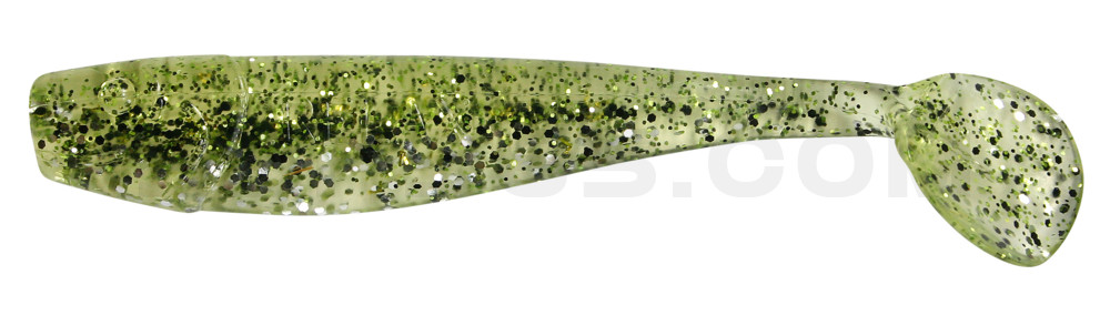 King-Shad 3" (ca. 8,0 cm) klar silber Glitter / chartreuse Glitter