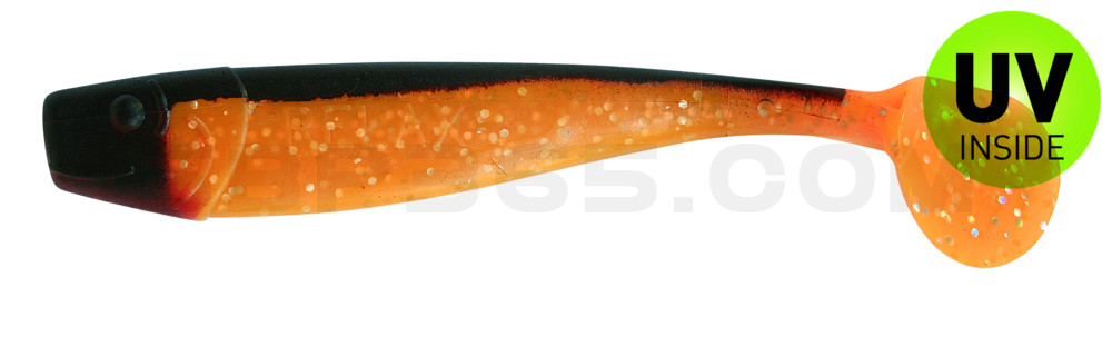 King-Shad 4" (ca. 11,0 cm) klar fluoorange-Glitter / schwarz