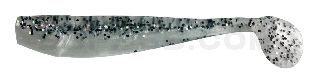 King-Shad 4" (ca. 11,0 cm) perlweiss / klar salt´n pepper Glitter