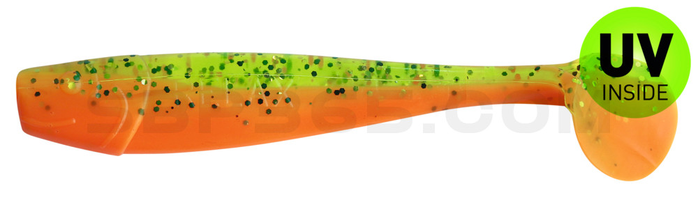 King-Shad 5" (ca. 14,0cm) orange-Glitter / fluogrün-Glitter