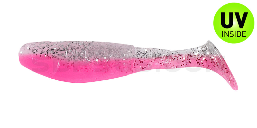 Kopyto-Classic 2,5" (ca.7,0 cm) bubblegum / klar silber Glitter