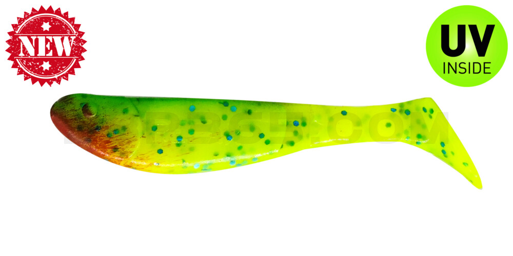 Kopyto-Classic 2,5" (ca.7,0 cm) fluogelb-blau Glitter / grün