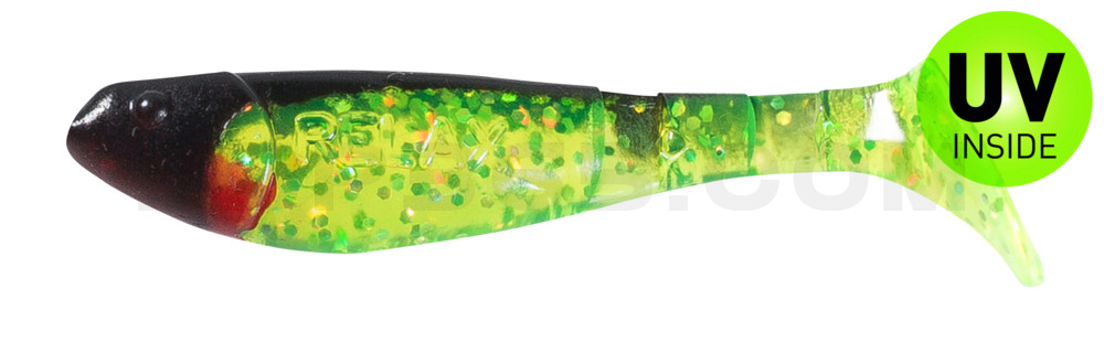 Kopyto-Classic 2,5" (ca.7,0 cm) grün(chartreuse)-Glitter / schwarz
