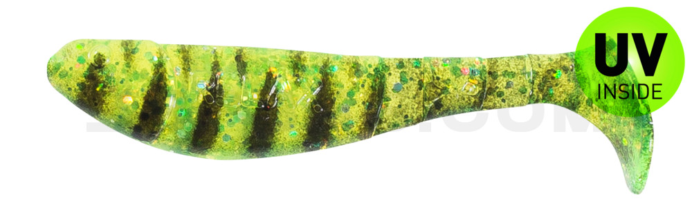 Kopyto-Classic 2,5" (ca.7,0 cm) grün(chartreuse)-Glitter / schwarz