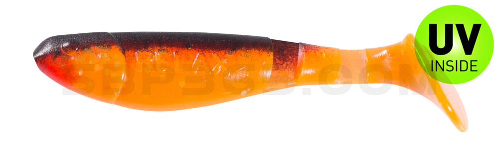 Kopyto-Classic 2,5" (ca.7,0 cm) klar fluoorange-Glitter / schwarz