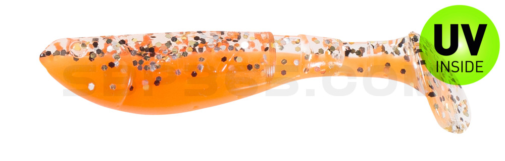 Kopyto-Classic 2,5" (ca.7,0 cm) orange / klar gold,schwarz Glitter