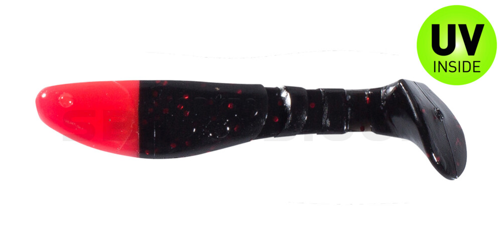 Kopyto-Classic 2,5" (ca. 7,0 cm) schwarz-rot-glitter / red head