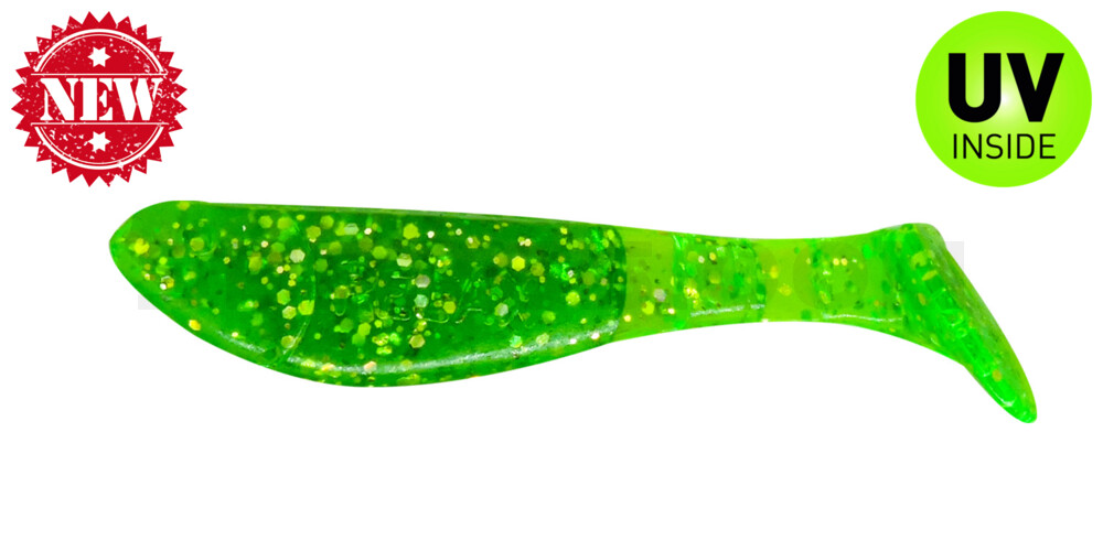 Kopyto-Classic 2,5" (ca.7,0 cm) transparent lime-Hologram Glitter