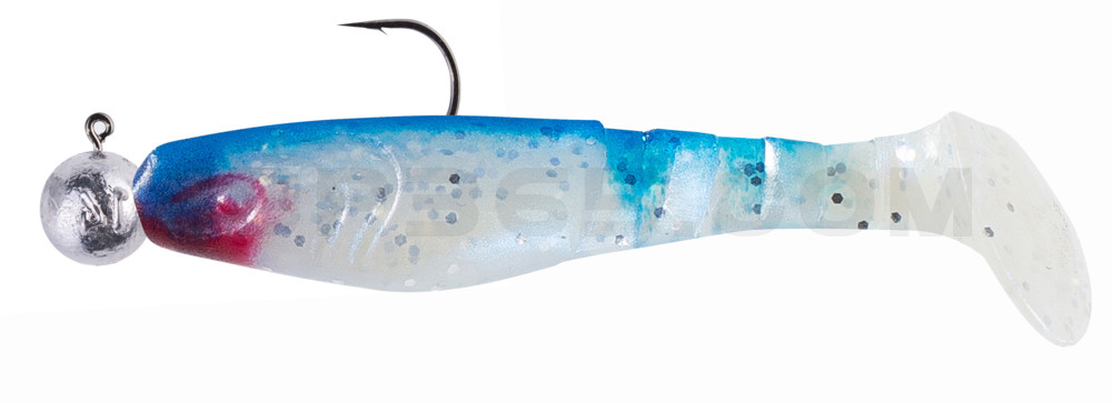 Kopyto-Classic 3" (ca. 8,0 cm) blauperl-Glitter / blau, montiert auf SXRO 4/0 10g