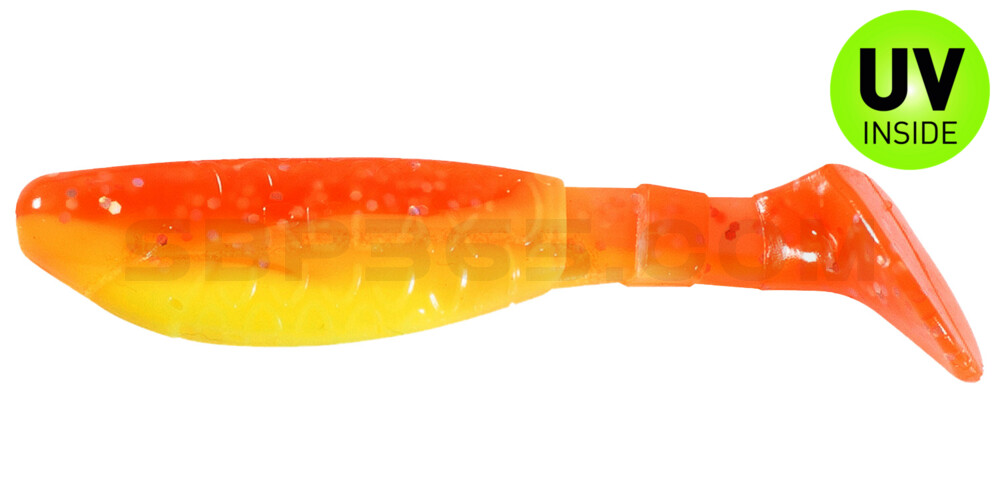 Kopyto-Classic 3" (ca. 8,0 cm) fluogelb  / orange-silber Glitter