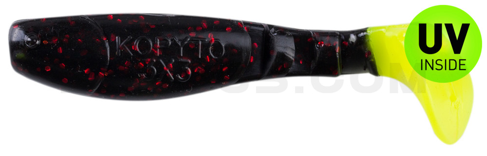 Kopyto-Classic 3" (ca. 8,0 cm) schwarz-rot-glitter / fire tail