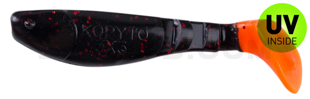 Kopyto-Classic 3" (ca. 8,0 cm) schwarz-rot-glitter / orange tail