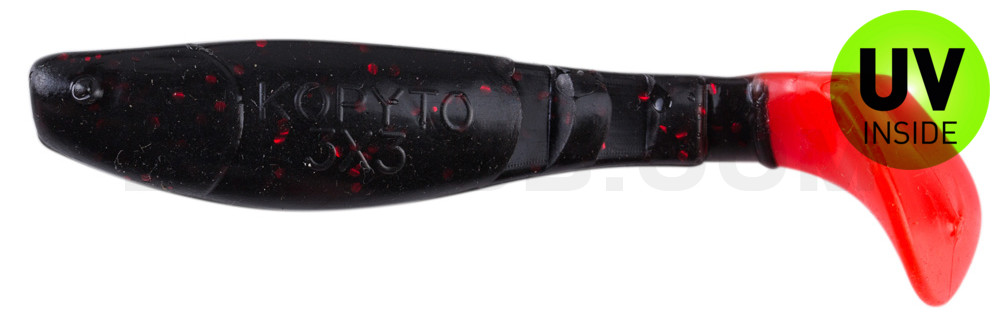 Kopyto-Classic 3" (ca. 8,0 cm) schwarz-rot-glitter / red tail
