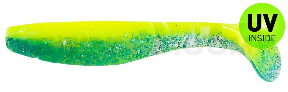 Kopyto-Classic 4" (ca. 11,0 cm) fluogelb / sky-blue Glitter