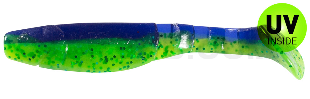 Kopyto-Classic 4" (ca. 11,0 cm) grün (chartreuse)-Glitter / blau-violett Glitter