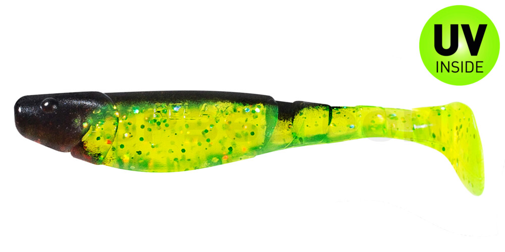 Kopyto-Classic 4" (ca. 11,0 cm) grün(chartreuse)-Glitter / schwarz