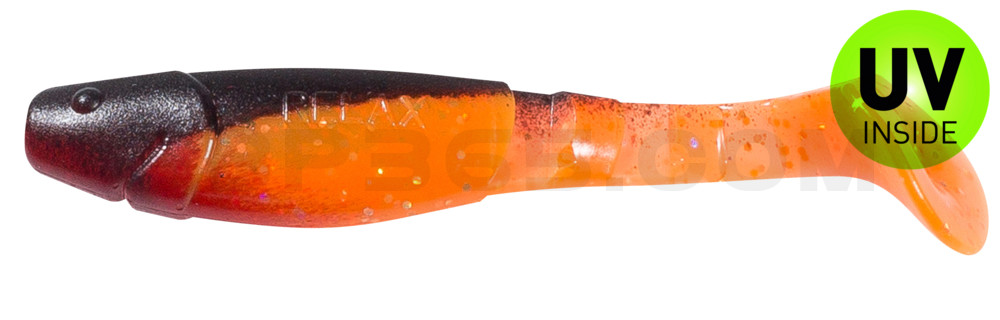 Kopyto-Classic 4" (ca. 11,0 cm) klar fluoorange-Glitter / schwarz