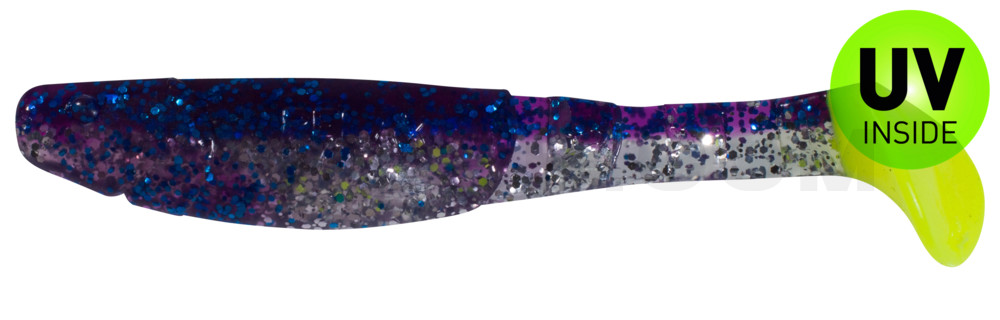Kopyto-Classic 4" (ca. 11,0 cm) klar silber glitter / violett electric blue glitter fire tail