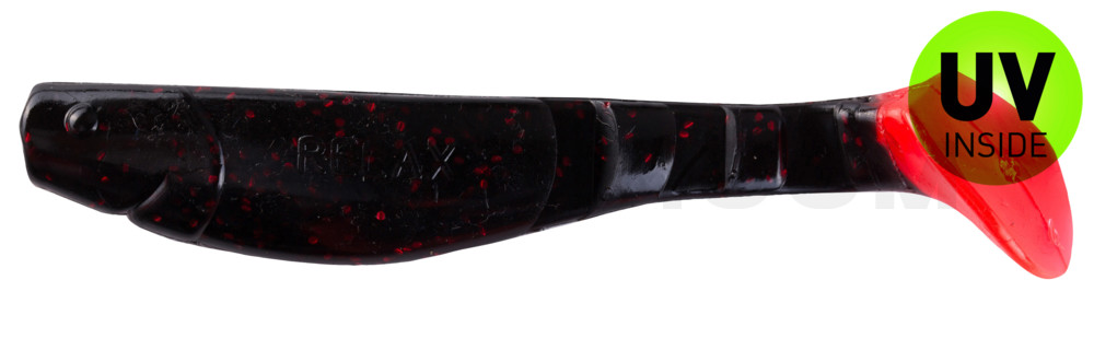 Kopyto-Classic 4" (ca. 11,0 cm) schwarz-rot-glitter / red tail